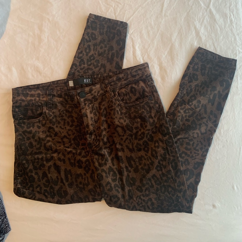 Kut from the Kloth leopard print velvet pants.